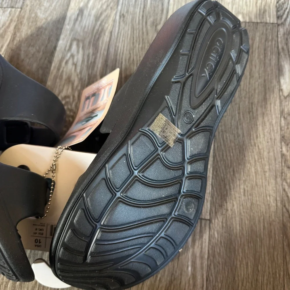 Aetrex Kaia Slide Sandals Women Size 10 Black Orthotic SkyTech Collection NEW